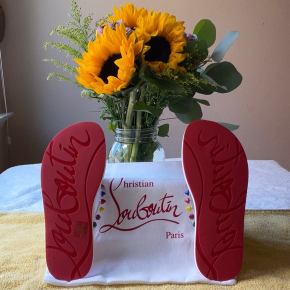 💚❤️ CHRISTIAN LOUBOUTIN LOUBI FLIP SPIKES DONNA - Picture 5 of 16